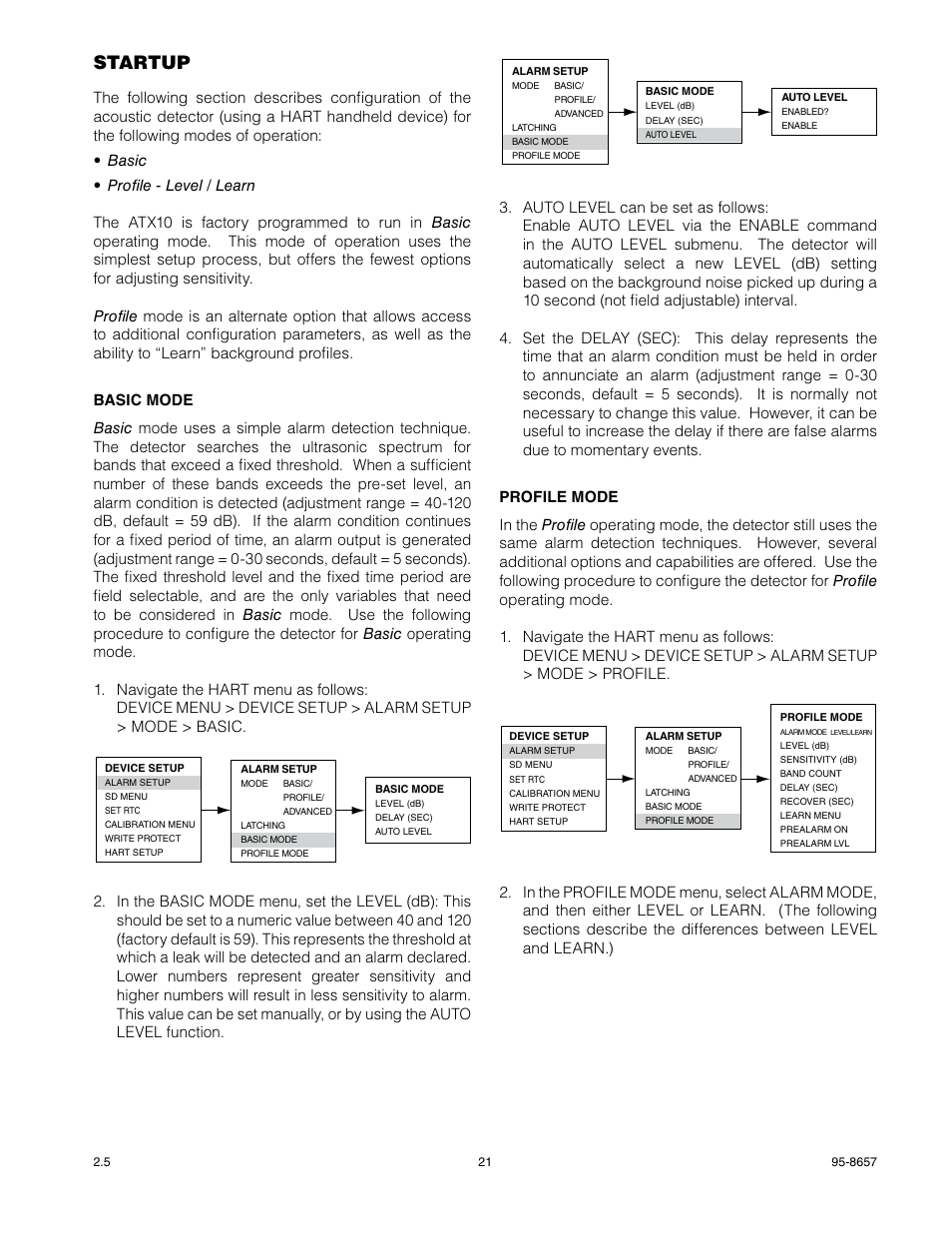 Startup | Det-Tronics ATX10 Transmitter User Manual | Page 23 / 37