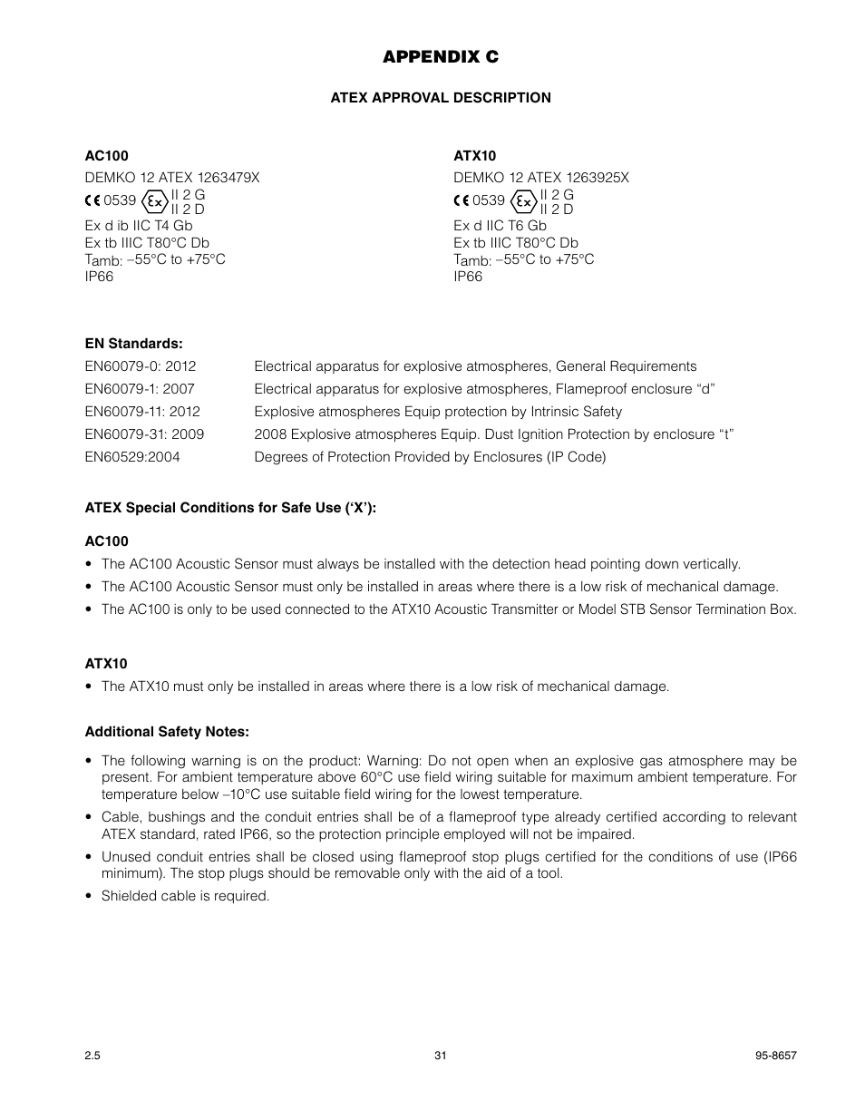 Appendix c | Det-Tronics ATX10 Transmitter User Manual | Page 33 / 37