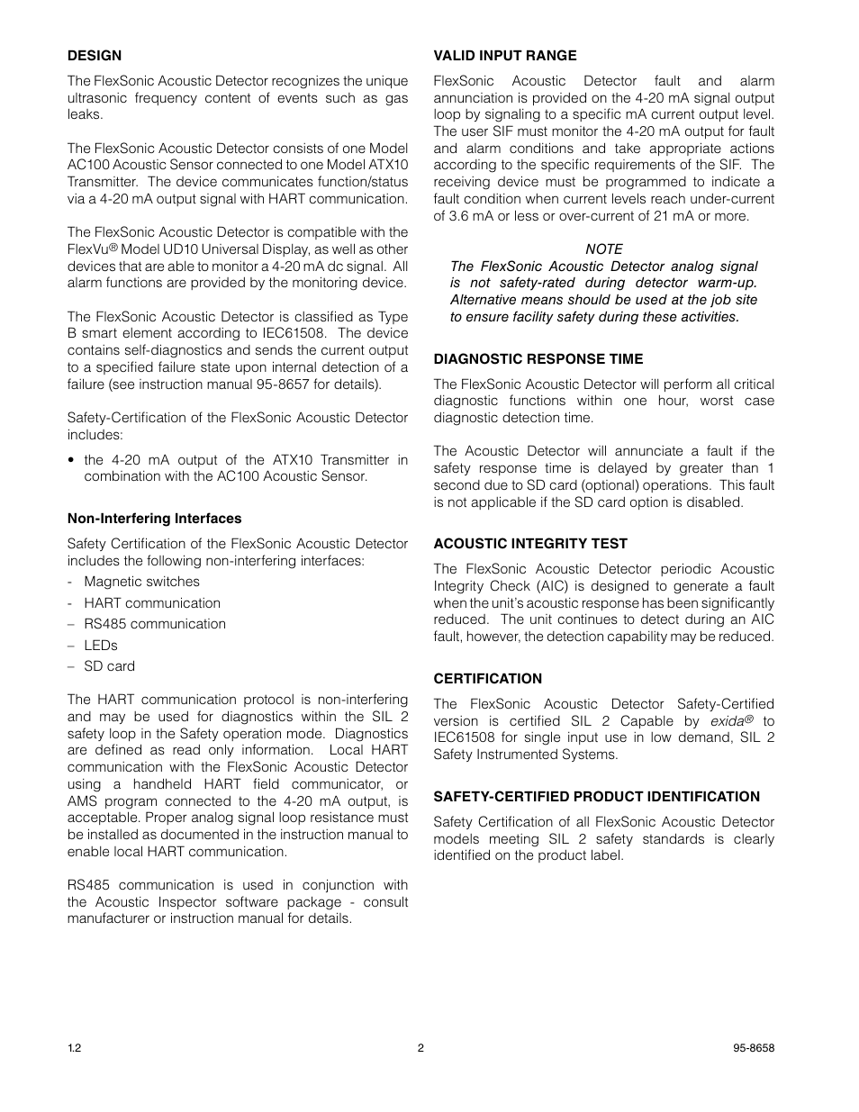Det-Tronics ATX10 Transmitter SAFETY MANUAL User Manual | Page 2 / 6
