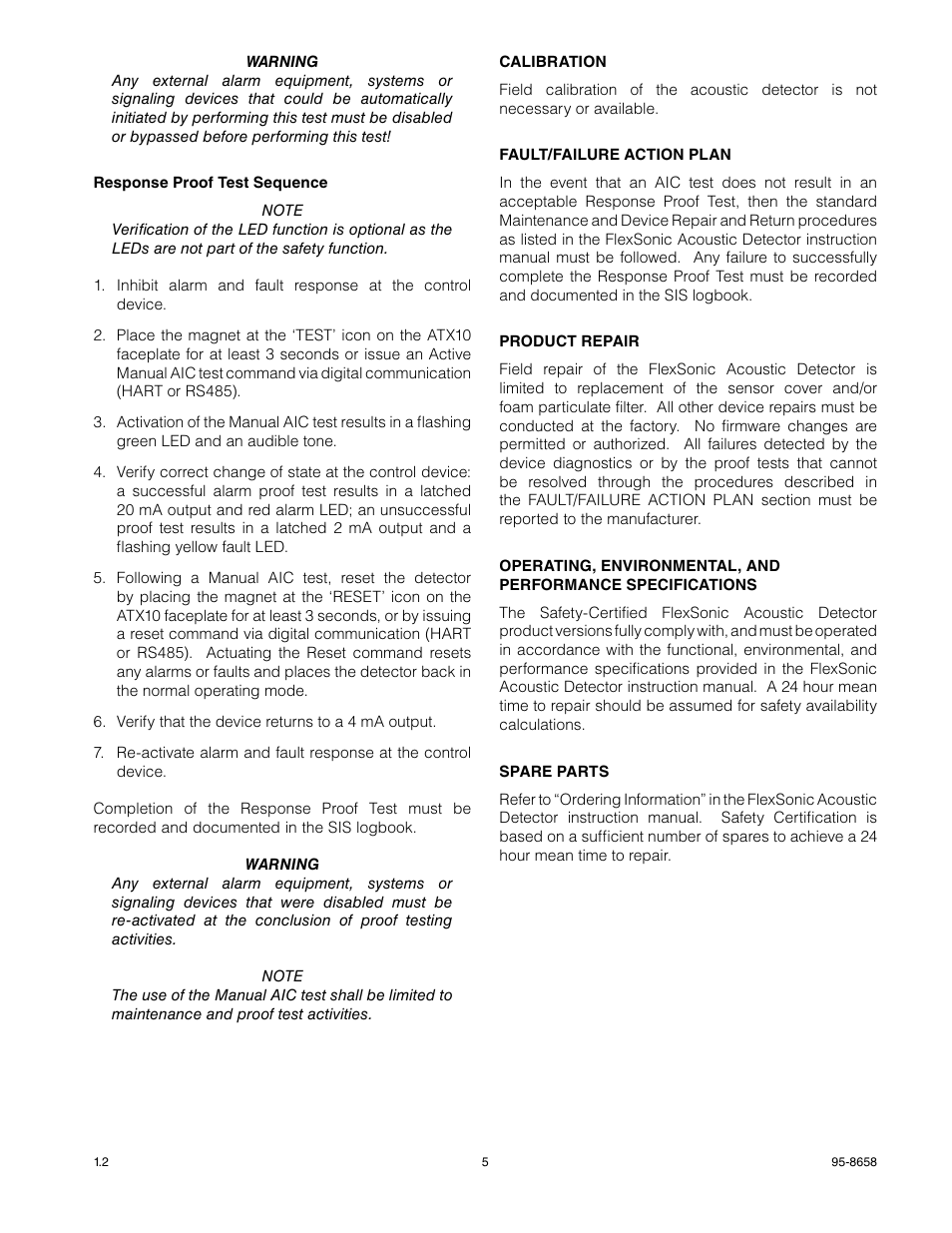 Det-Tronics ATX10 Transmitter SAFETY MANUAL User Manual | Page 5 / 6