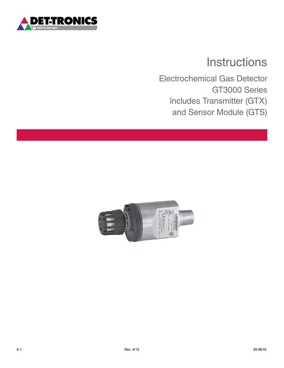 Det-Tronics GTS Sensor Module User Manual | 26 pages