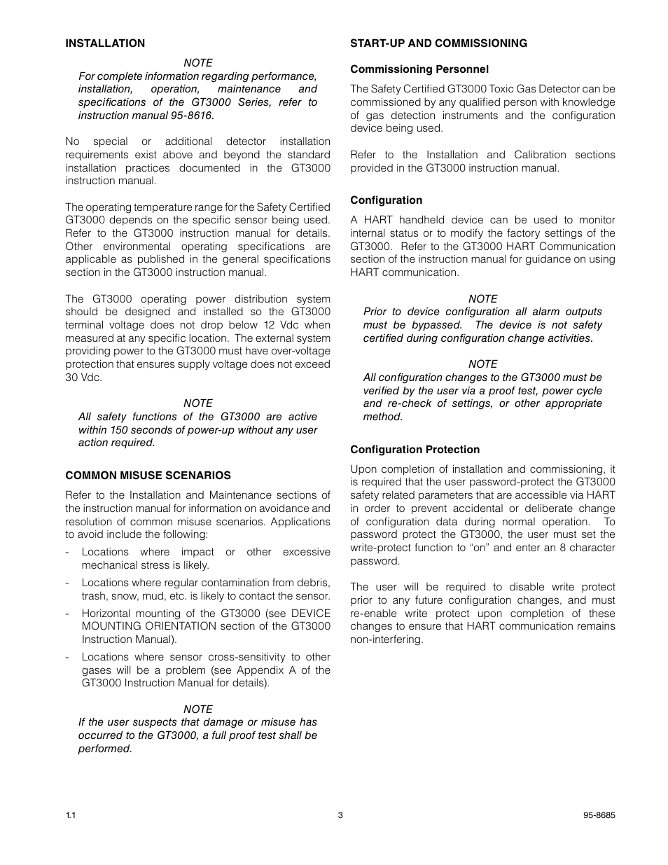 Det-Tronics GTS Sensor Module SAFETY MANUAL User Manual | Page 3 / 6
