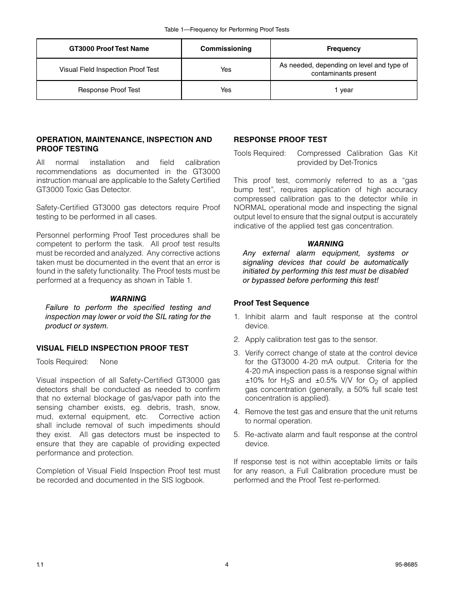 Det-Tronics GTS Sensor Module SAFETY MANUAL User Manual | Page 4 / 6