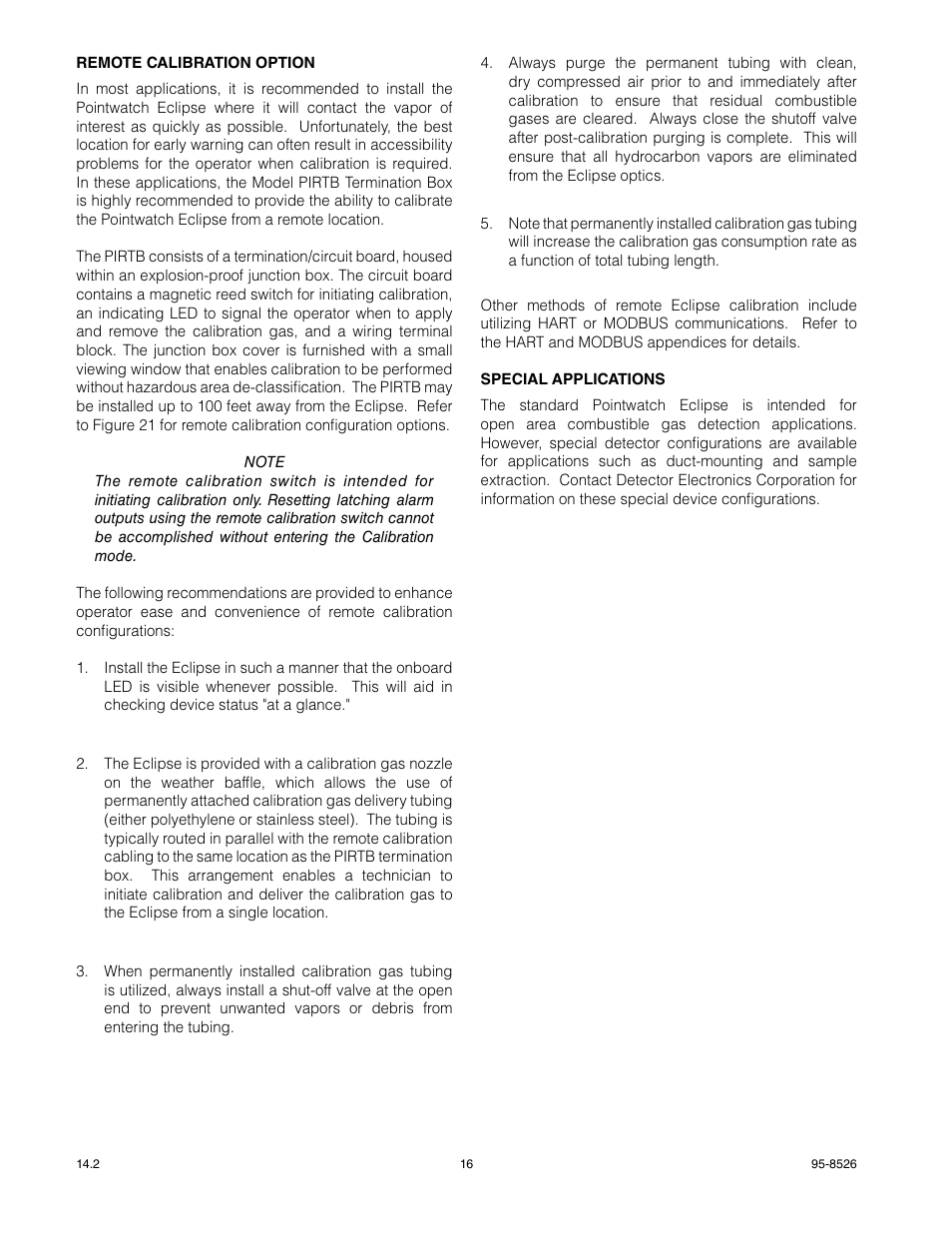 Det-Tronics PIRECL Infrared Hydrocarbon Gas Detector PointWatch Eclipse User Manual | Page 18 / 69