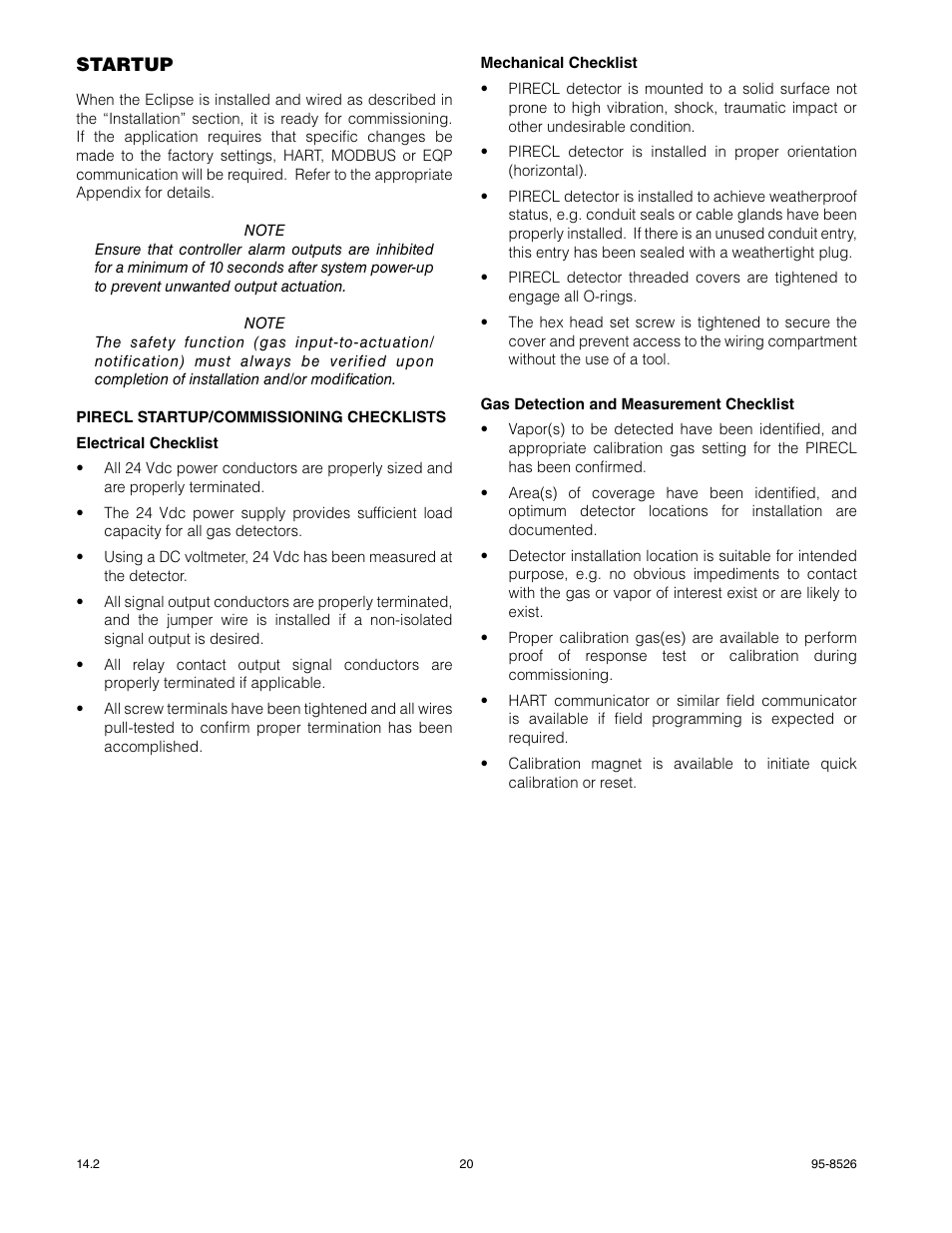 Det-Tronics PIRECL Infrared Hydrocarbon Gas Detector PointWatch Eclipse User Manual | Page 22 / 69