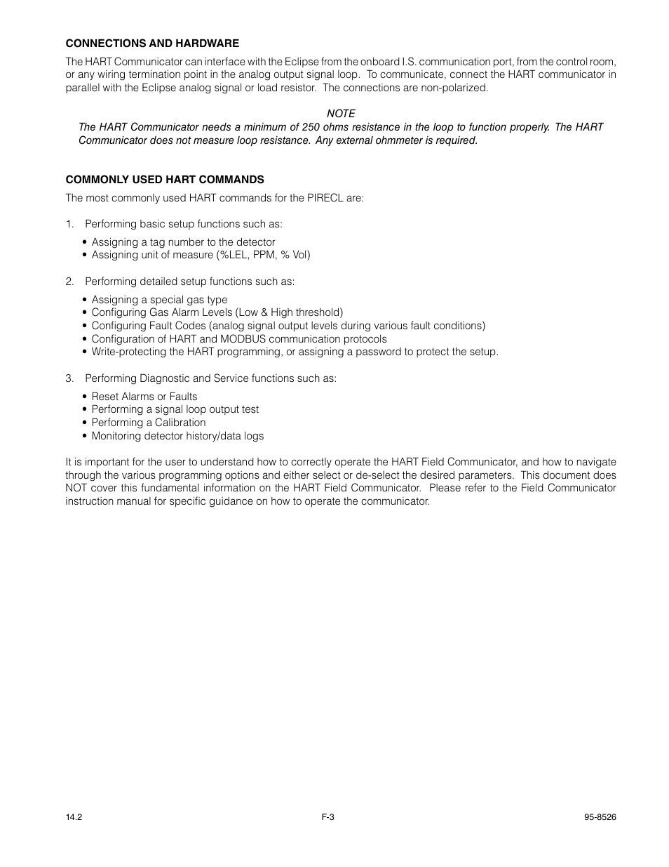 Det-Tronics PIRECL Infrared Hydrocarbon Gas Detector PointWatch Eclipse User Manual | Page 42 / 69