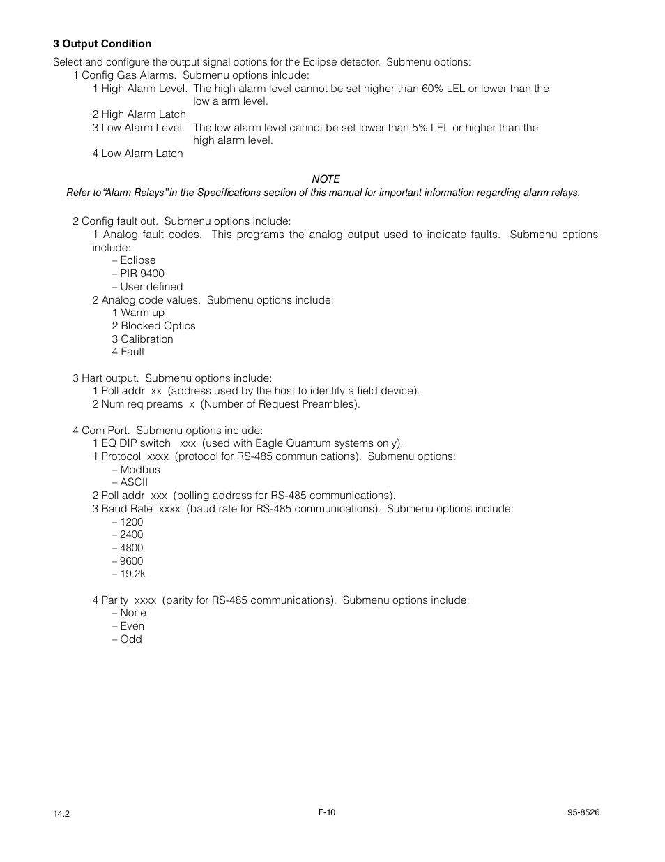 Det-Tronics PIRECL Infrared Hydrocarbon Gas Detector PointWatch Eclipse User Manual | Page 49 / 69