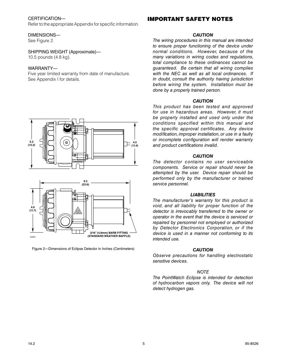 Det-Tronics PIRECL Infrared Hydrocarbon Gas Detector PointWatch Eclipse User Manual | Page 7 / 69