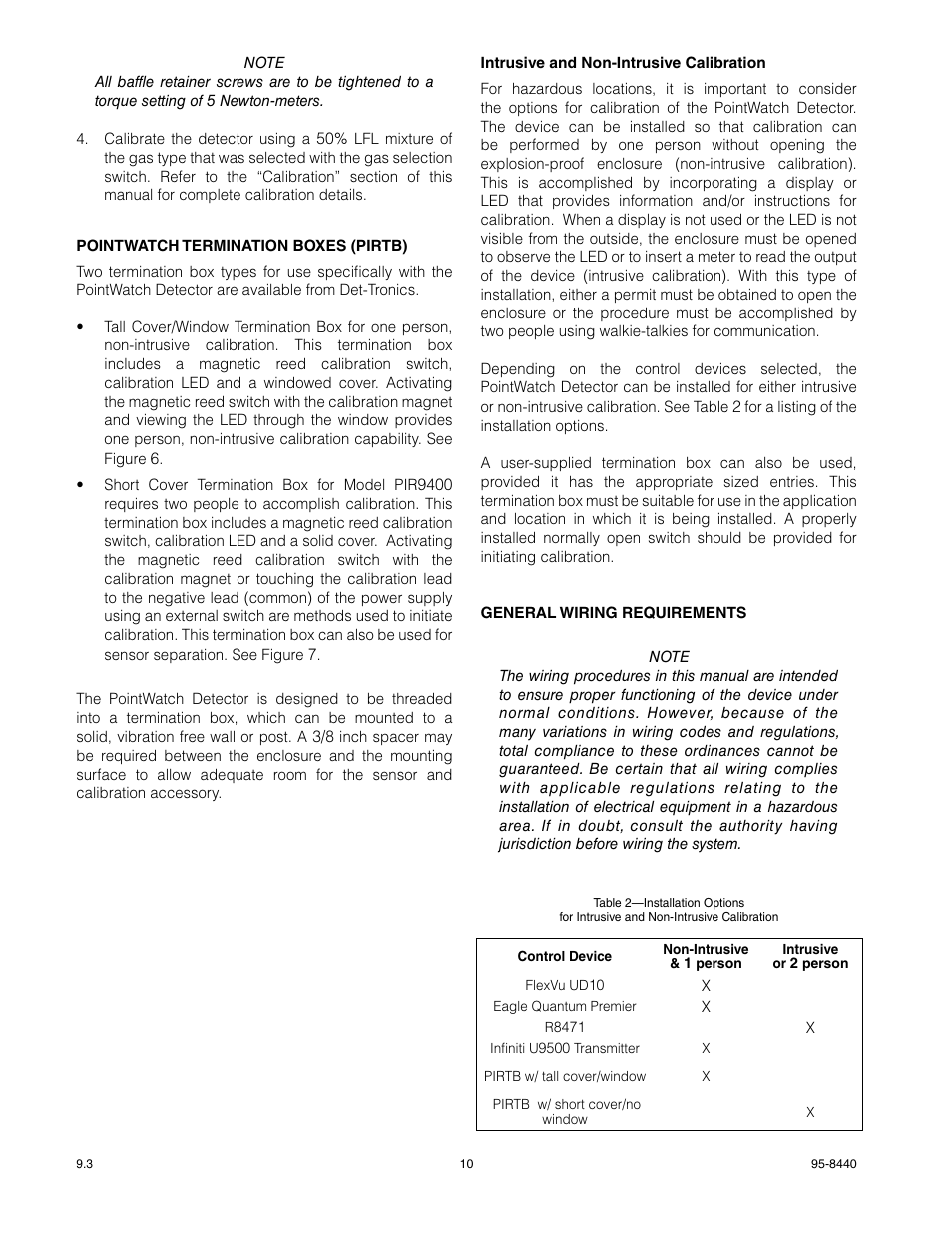 Det-Tronics PIR9400 PointWatch Infrared Hydrocarbon Gas Detector User Manual | Page 12 / 34