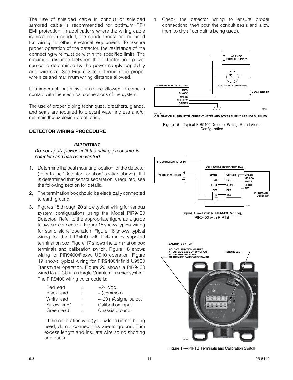 Det-Tronics PIR9400 PointWatch Infrared Hydrocarbon Gas Detector User Manual | Page 13 / 34