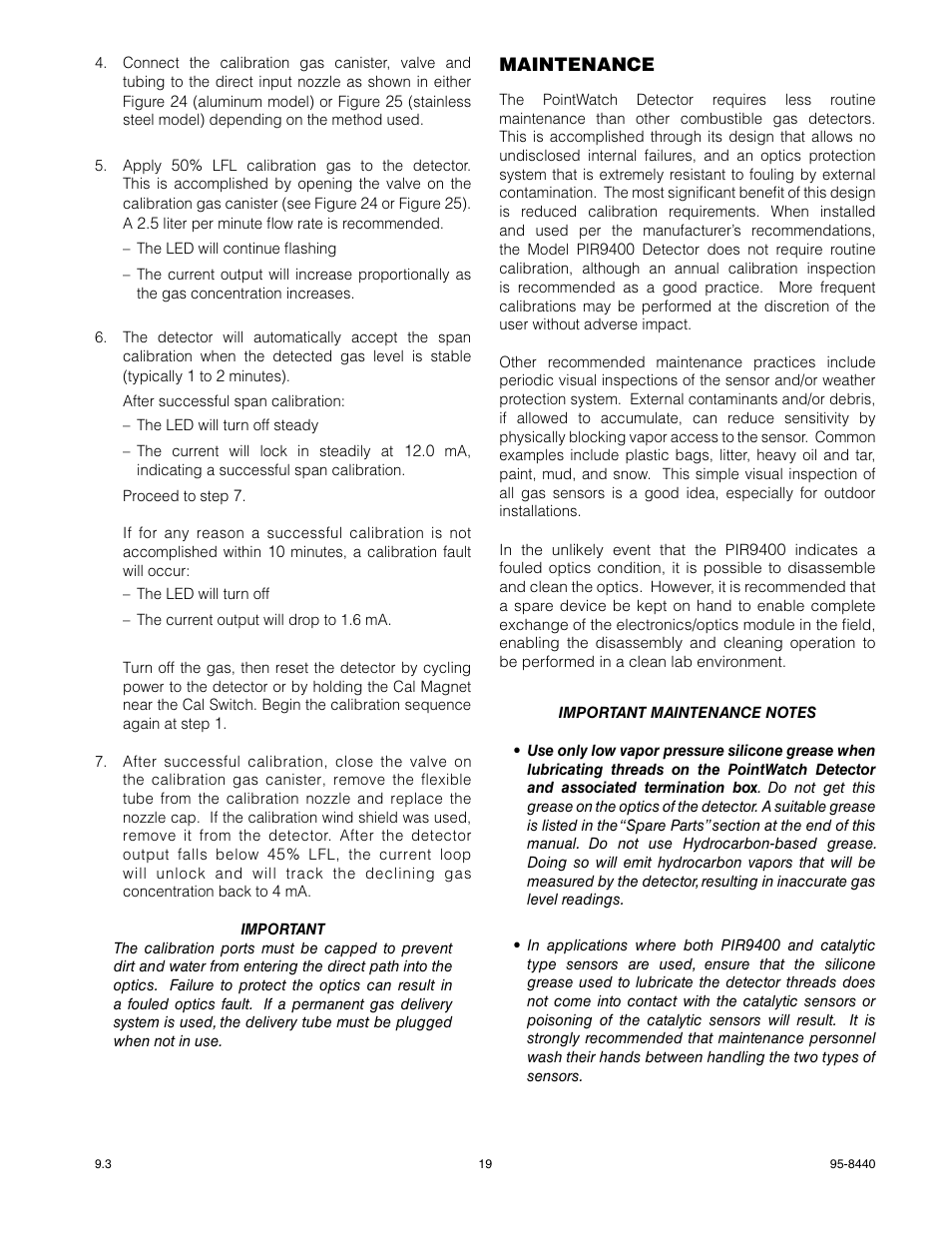 Det-Tronics PIR9400 PointWatch Infrared Hydrocarbon Gas Detector User Manual | Page 21 / 34