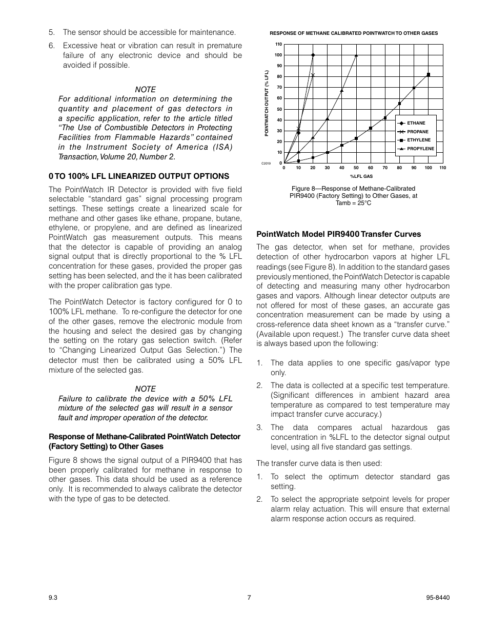 Det-Tronics PIR9400 PointWatch Infrared Hydrocarbon Gas Detector User Manual | Page 9 / 34