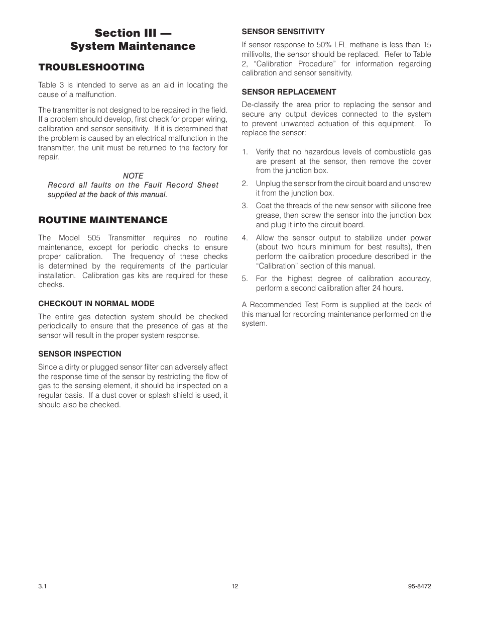 Det-Tronics 505 Combustible Gas Detector Transmitter with Combustible Gas Sensor CGS User Manual | Page 15 / 27