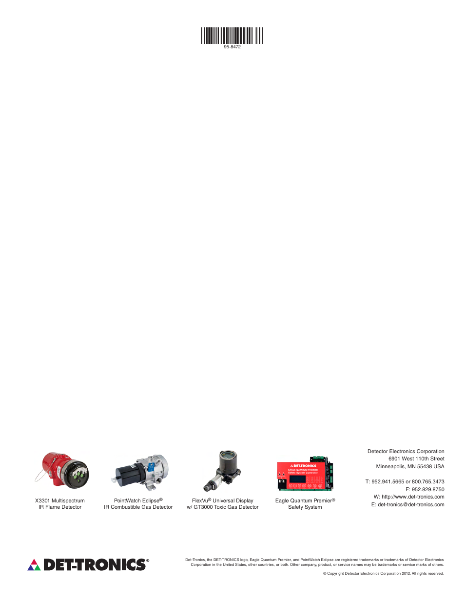 Det-Tronics 505 Combustible Gas Detector Transmitter with Combustible Gas Sensor CGS User Manual | Page 27 / 27