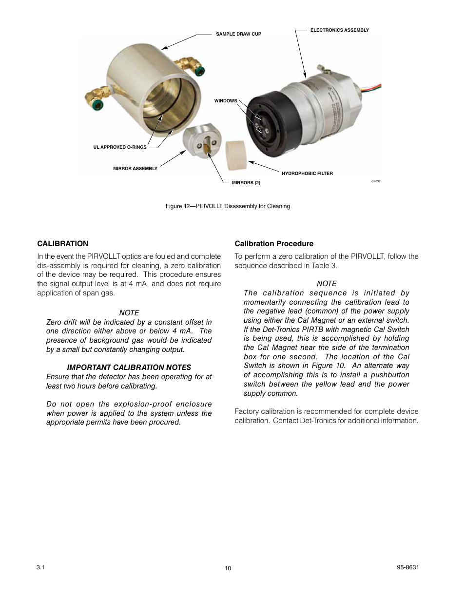 Det-Tronics PIRVOLLT Volumetric Infrared Hydrocarbon Gas Process Monitor for Light Hydrocarbons User Manual | Page 12 / 18
