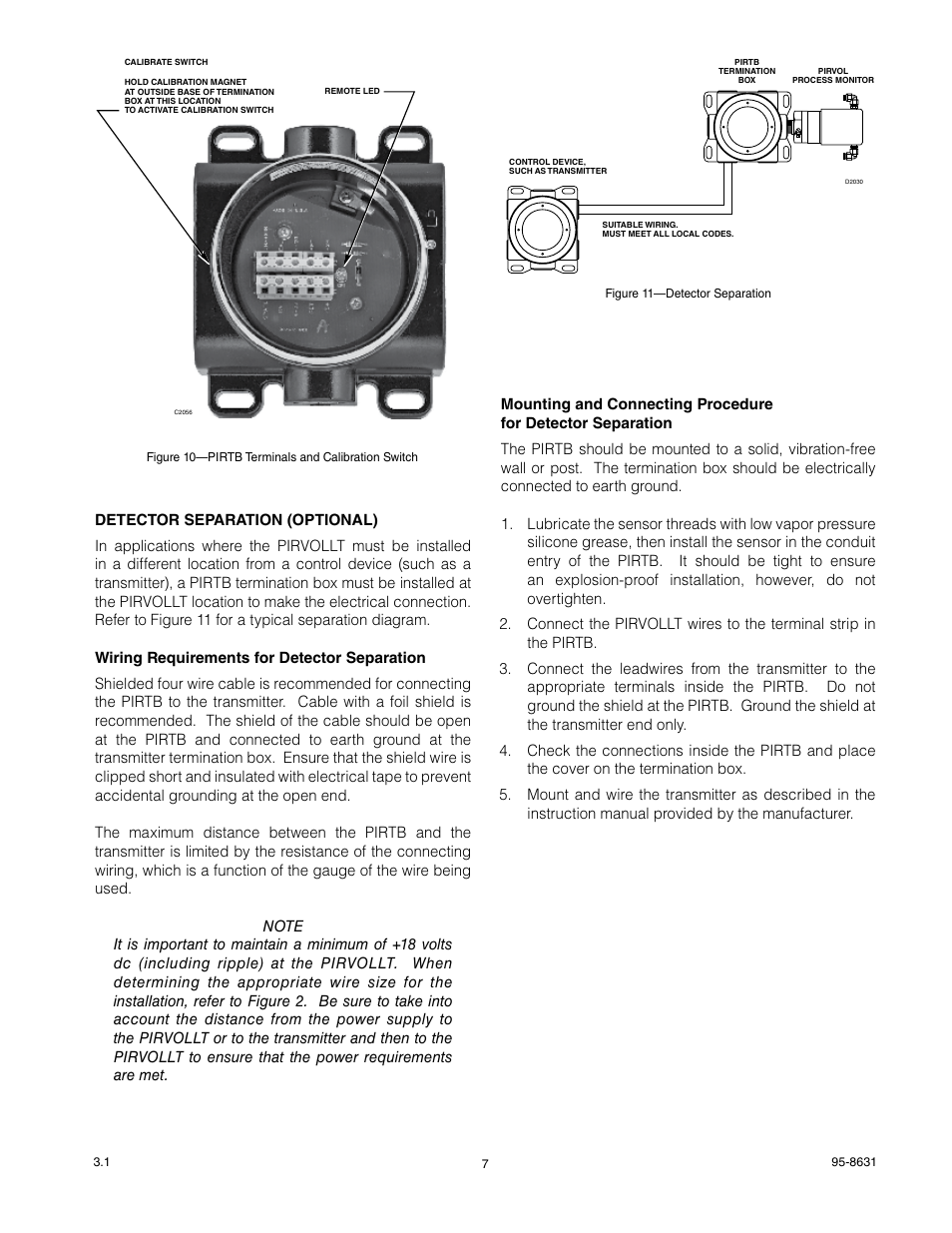 Det-Tronics PIRVOLLT Volumetric Infrared Hydrocarbon Gas Process Monitor for Light Hydrocarbons User Manual | Page 9 / 18