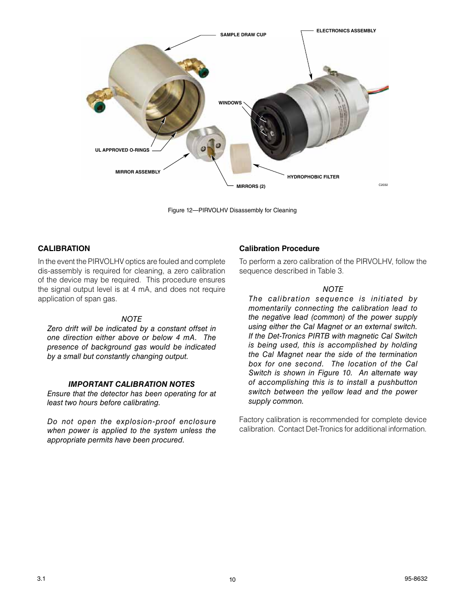 Det-Tronics PIRVOLHV Volumetric Infrared Hydrocarbon Gas Process Monitor for Heavy Hydrocarbons User Manual | Page 12 / 18