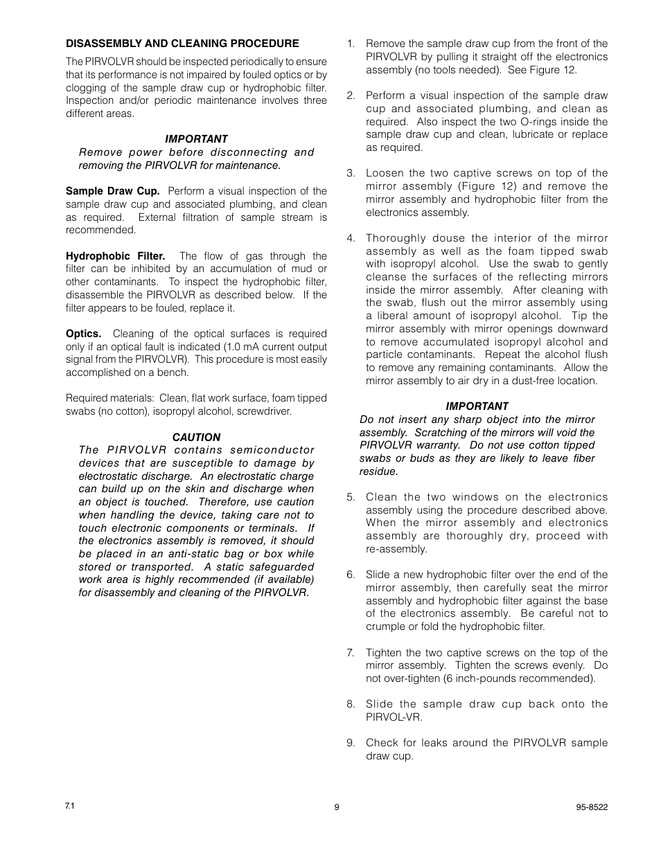 Det-Tronics PIRVOLVR Volumetric Infrared Hydrocarbon Gas Process Monitor for Vapor Recovery Systems User Manual | Page 11 / 18
