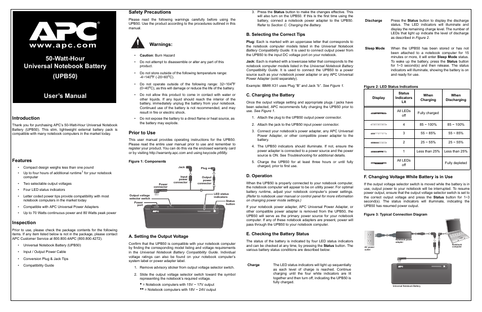 APC UPB50 User Manual | 2 pages