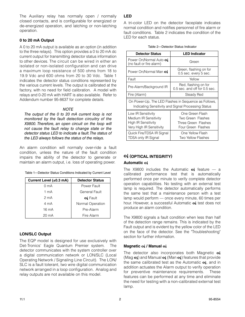 Det-Tronics X9800 IR Flame Detector User Manual | Page 4 / 31