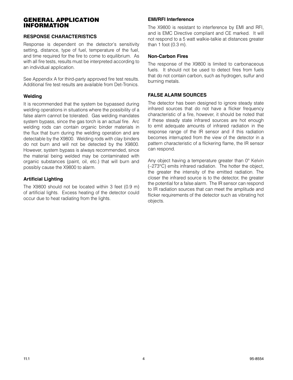 Det-Tronics X9800 IR Flame Detector User Manual | Page 6 / 31