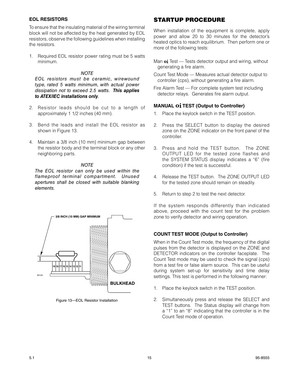 Startup procedure | Det-Tronics X9800 IR Flame Detector with Pulse Output User Manual | Page 17 / 32