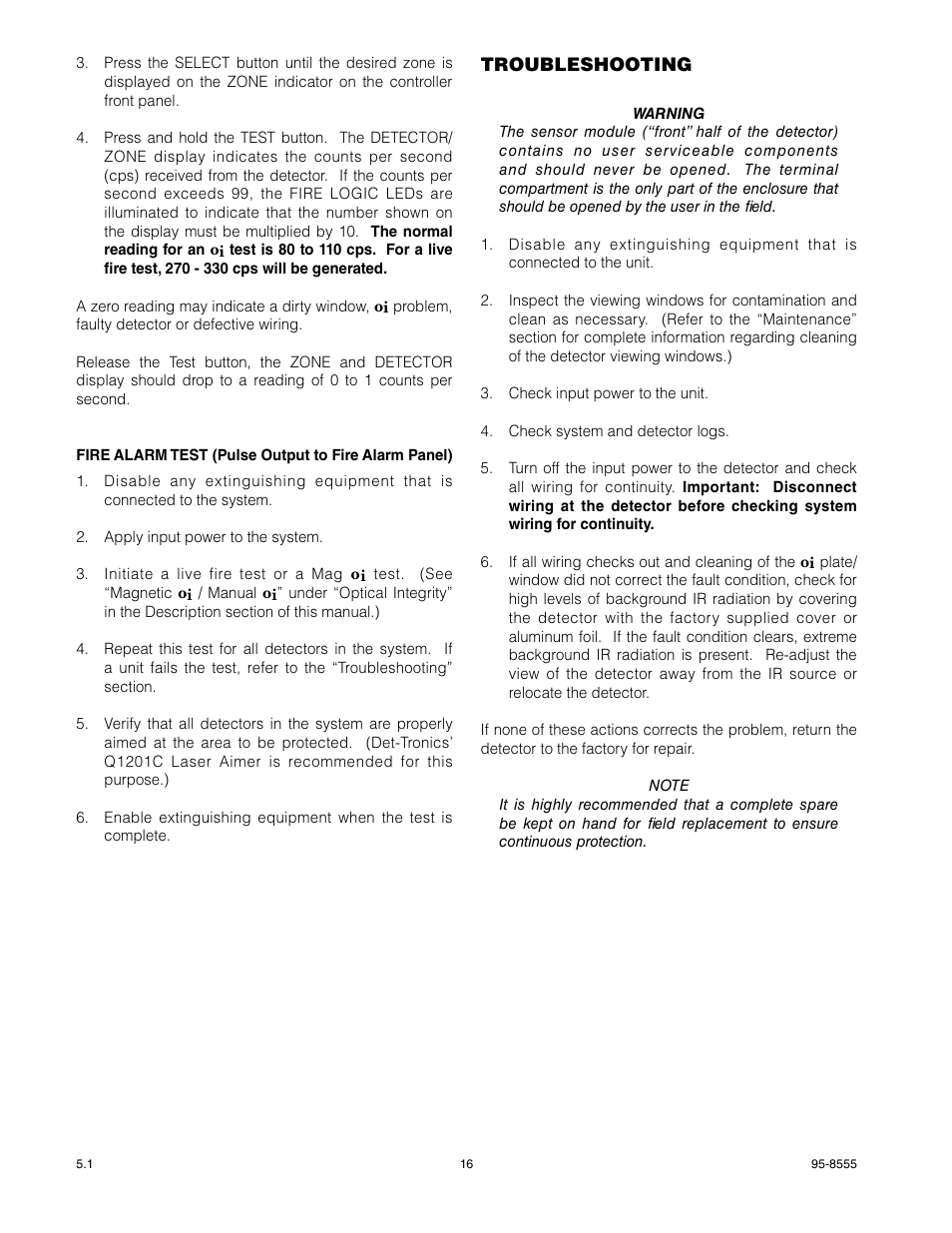 Det-Tronics X9800 IR Flame Detector with Pulse Output User Manual | Page 18 / 32