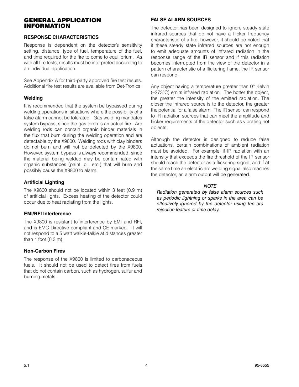 Det-Tronics X9800 IR Flame Detector with Pulse Output User Manual | Page 6 / 32