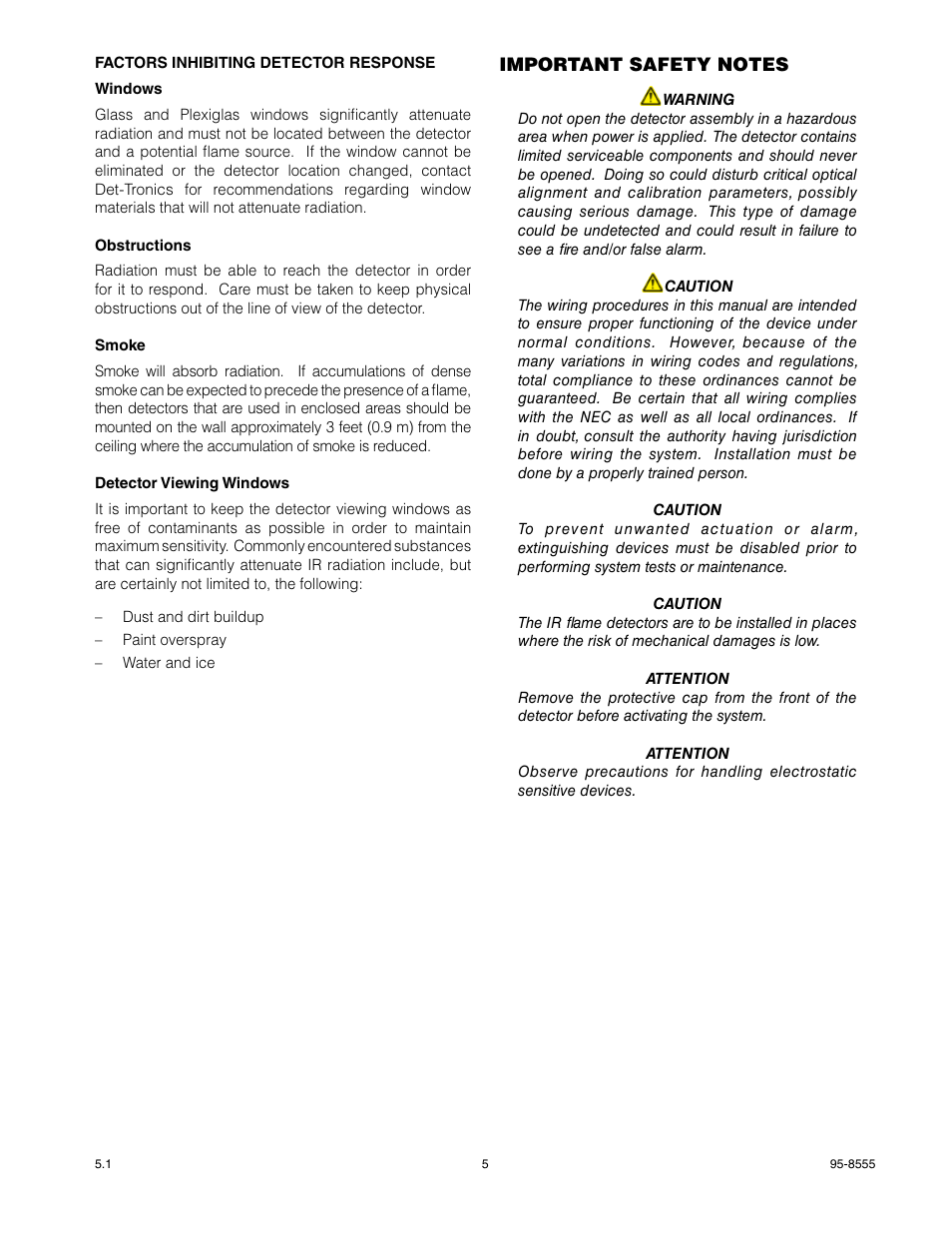 Det-Tronics X9800 IR Flame Detector with Pulse Output User Manual | Page 7 / 32