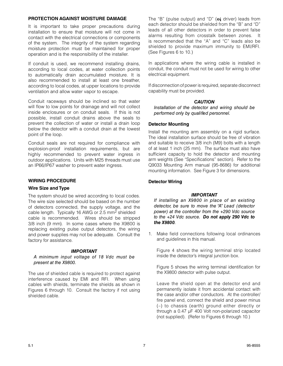 Det-Tronics X9800 IR Flame Detector with Pulse Output User Manual | Page 9 / 32