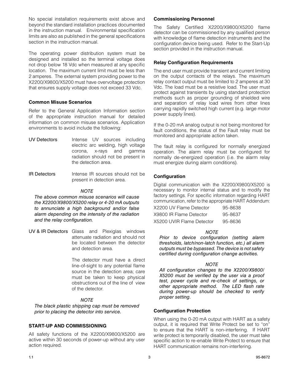Det-Tronics X5200 UVIR SIL 2 Certified Flame Detectors SAFETY MANUAL User Manual | Page 3 / 6