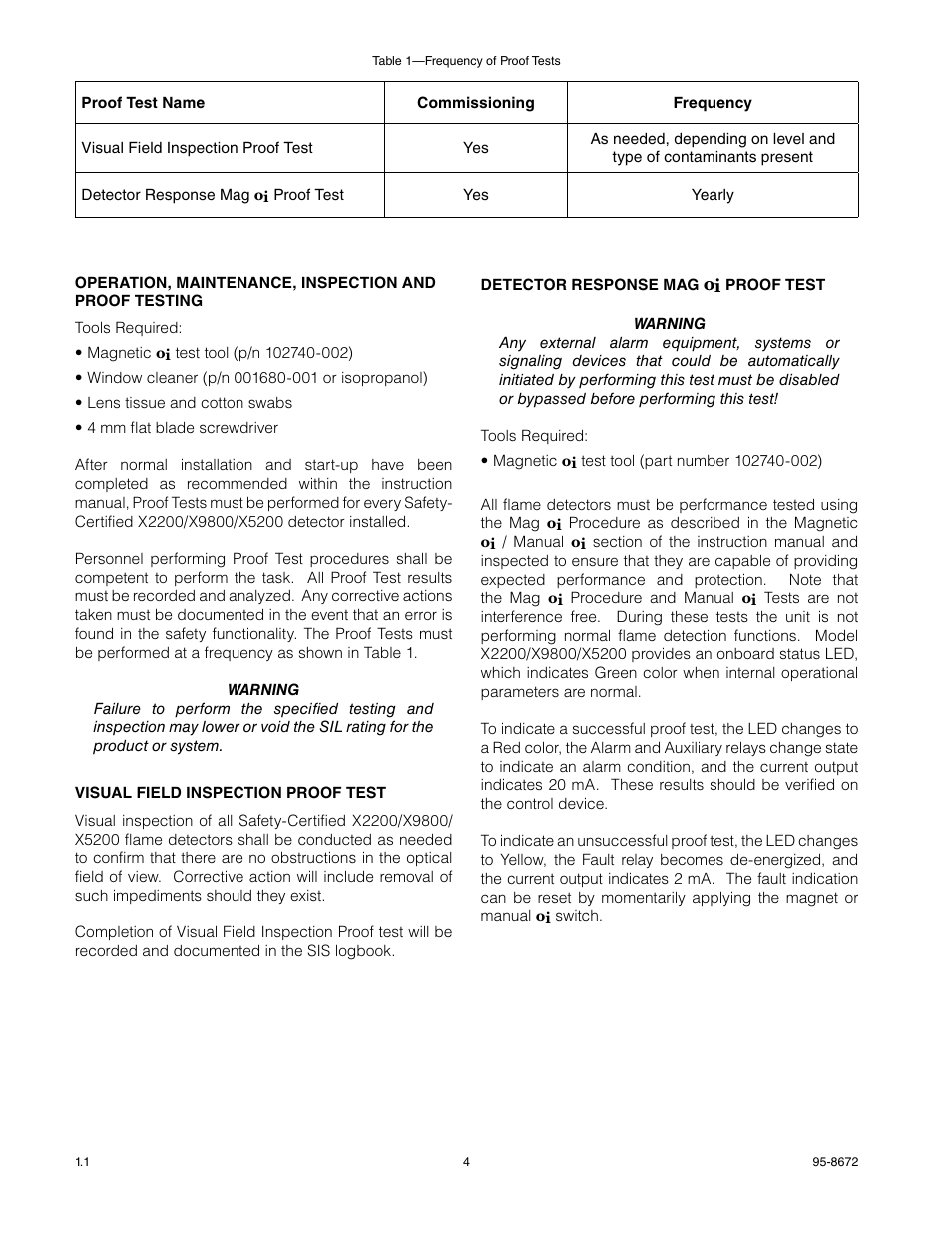 Det-Tronics X5200 UVIR SIL 2 Certified Flame Detectors SAFETY MANUAL User Manual | Page 4 / 6