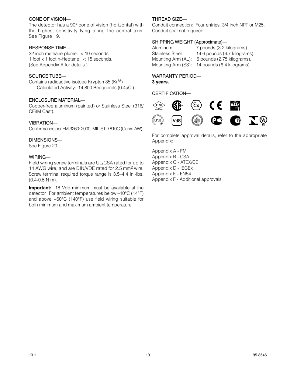 Det-Tronics X5200 UVIR Flame Detector User Manual | Page 21 / 35