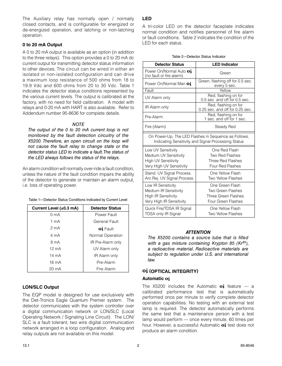 Det-Tronics X5200 UVIR Flame Detector User Manual | Page 4 / 35