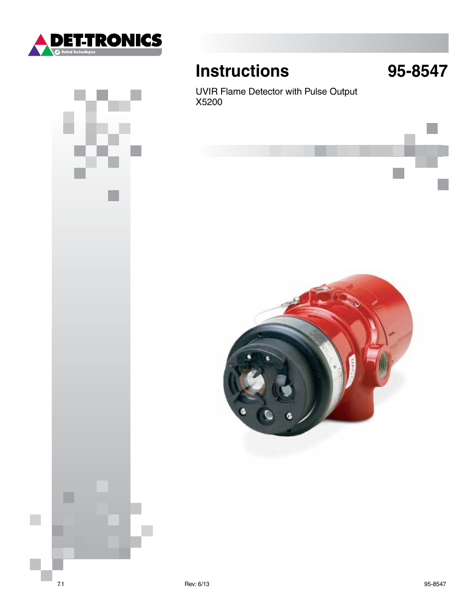 Det-Tronics X5200 UVIR Flame Detector with Pulse Output User Manual | 36 pages