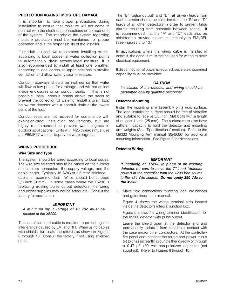 Det-Tronics X5200 UVIR Flame Detector with Pulse Output User Manual | Page 10 / 36