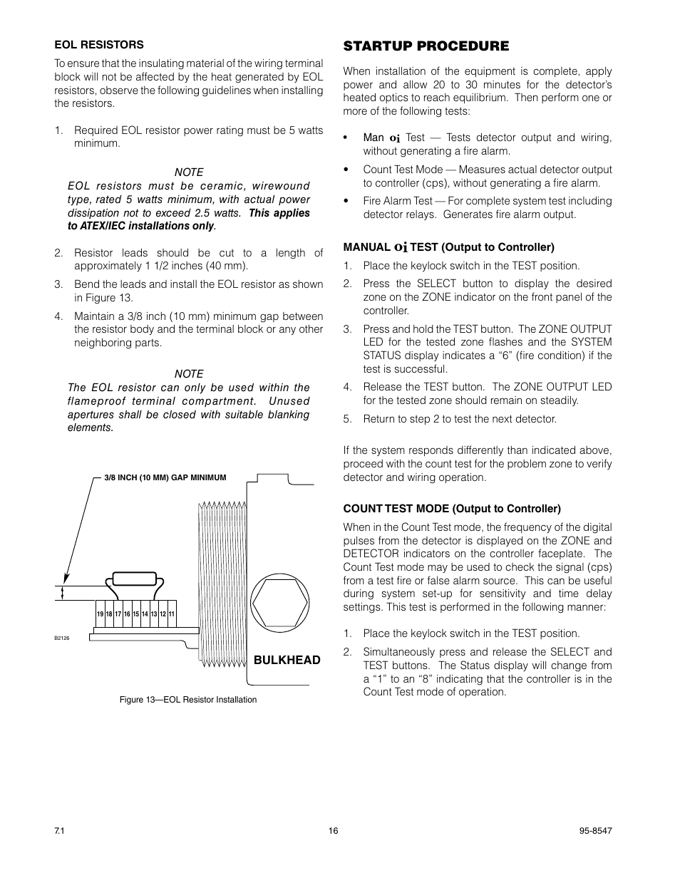 Startup procedure | Det-Tronics X5200 UVIR Flame Detector with Pulse Output User Manual | Page 18 / 36