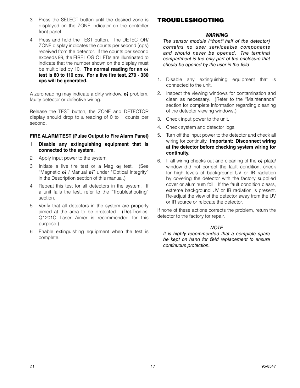 Det-Tronics X5200 UVIR Flame Detector with Pulse Output User Manual | Page 19 / 36