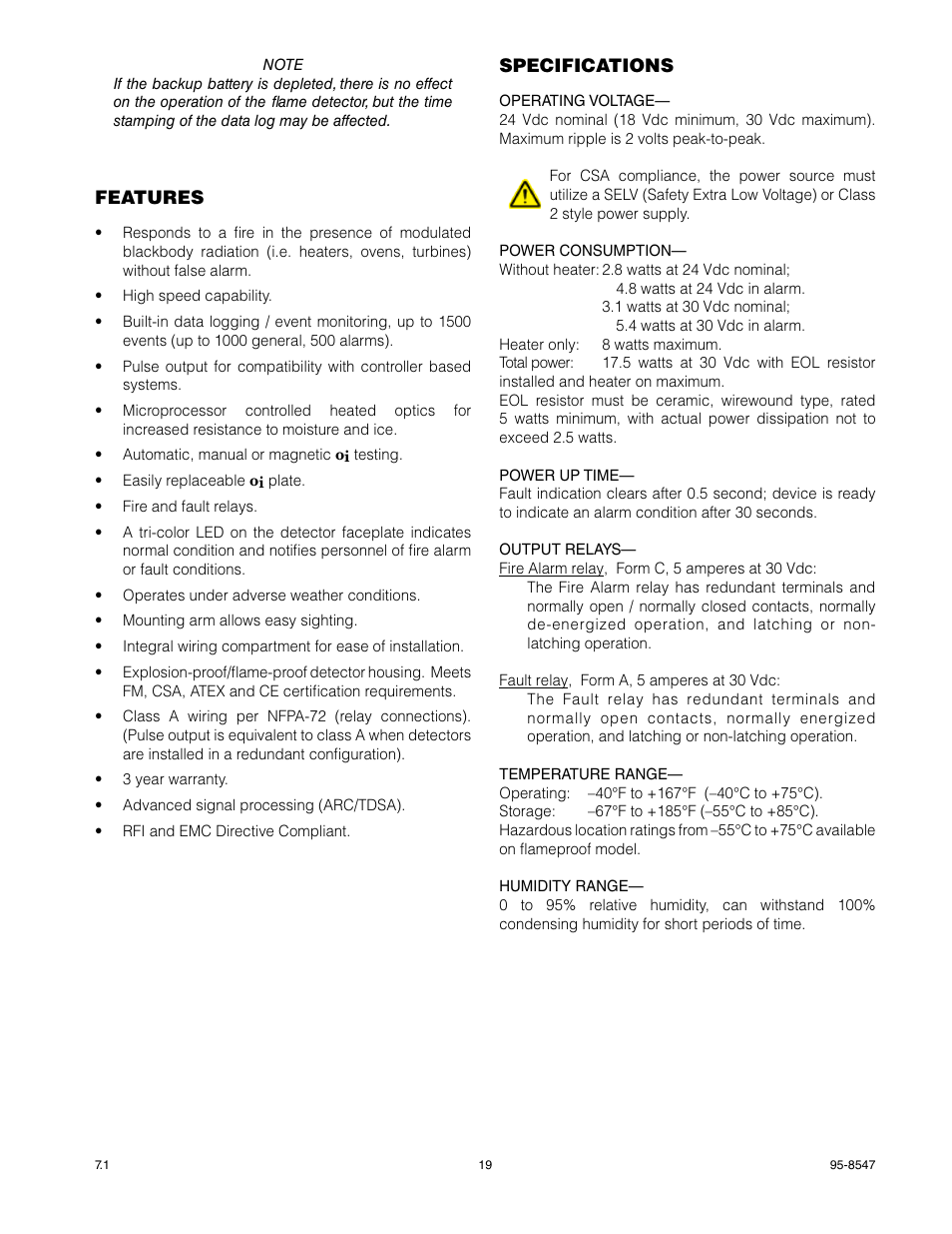 Det-Tronics X5200 UVIR Flame Detector with Pulse Output User Manual | Page 21 / 36