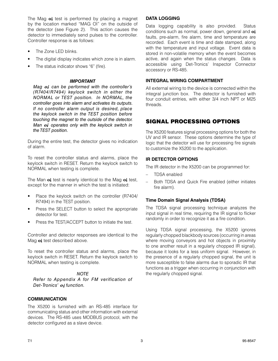 Det-Tronics X5200 UVIR Flame Detector with Pulse Output User Manual | Page 5 / 36