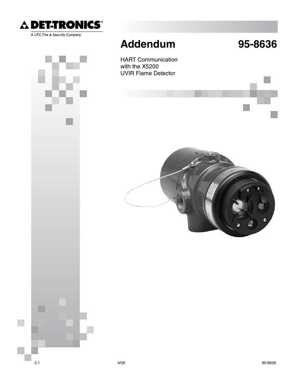 Det-Tronics X5200 UVIR Flame Detector with HART User Manual | 21 pages
