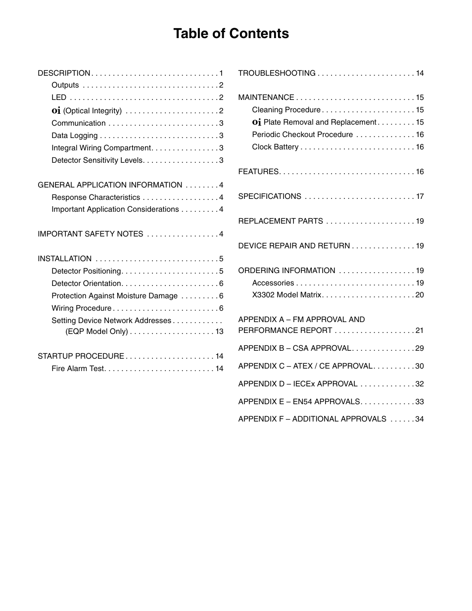 Det-Tronics X3302 Multispectrum IR Flame Detector User Manual | Page 2 / 37