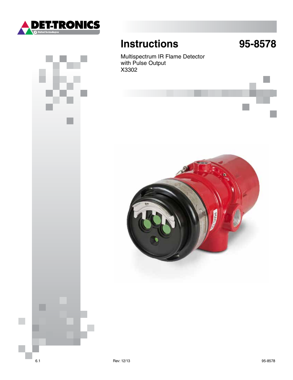 Det-Tronics X3302 Multispectrum IR Flame Detector with Pulse Output User Manual | 36 pages