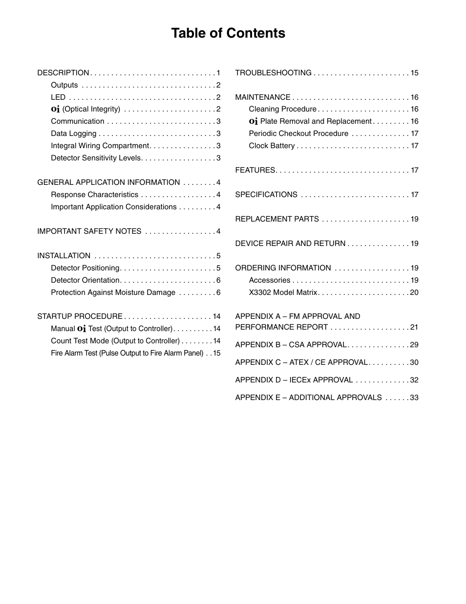 Det-Tronics X3302 Multispectrum IR Flame Detector with Pulse Output User Manual | Page 2 / 36