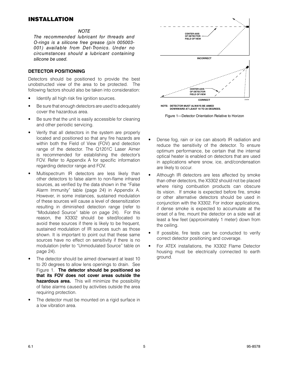 Installation | Det-Tronics X3302 Multispectrum IR Flame Detector with Pulse Output User Manual | Page 7 / 36