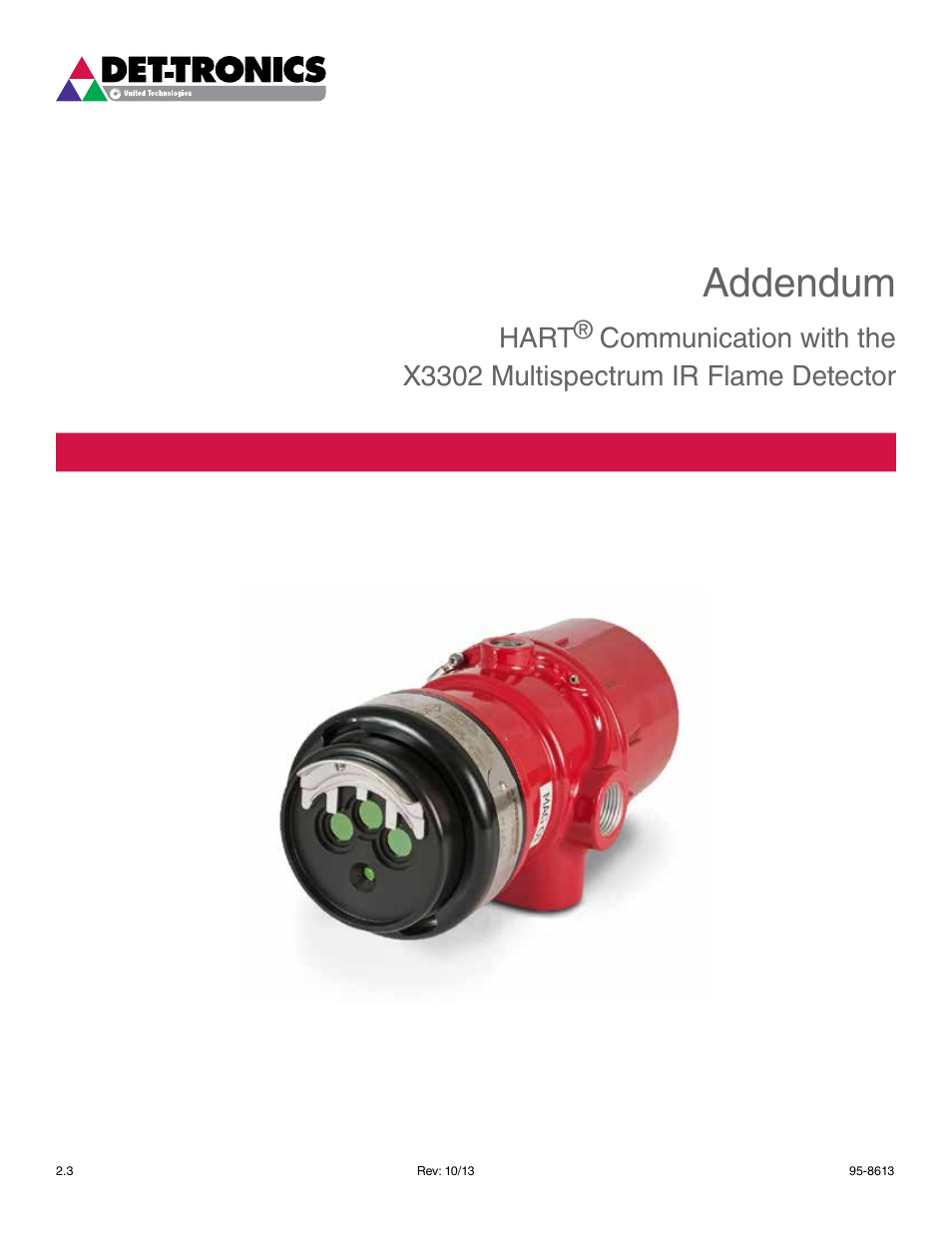 Det-Tronics X3302 Multispectrum IR Flame Detector with HART User Manual | 21 pages