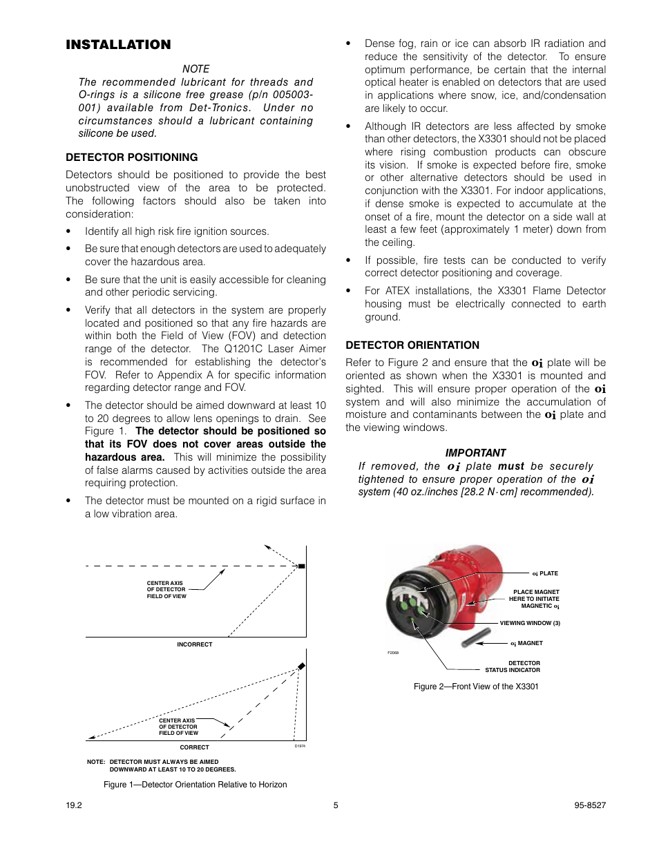 Installation | Det-Tronics X3301 Multispectrum IR Flame Detector User Manual | Page 7 / 40