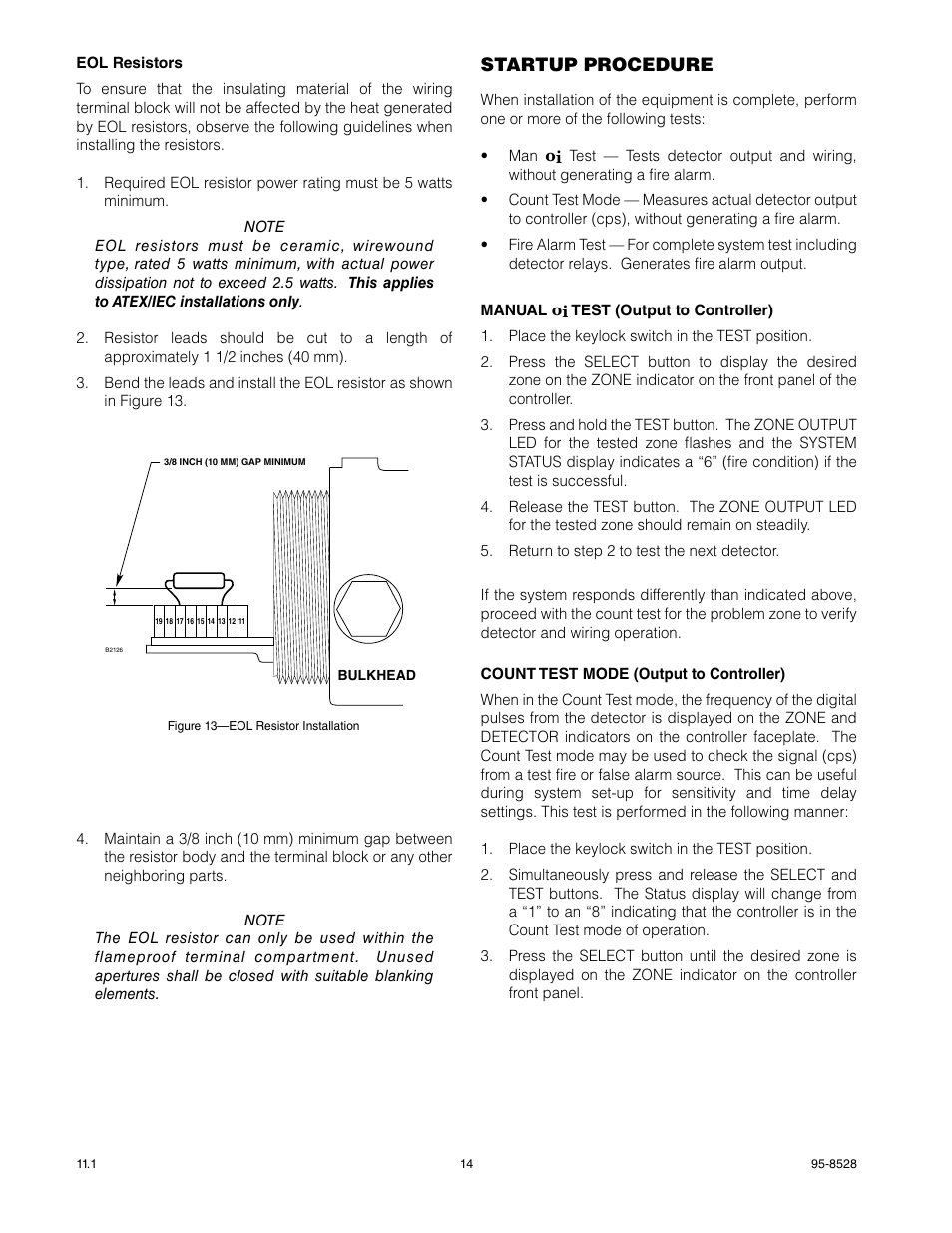 Startup procedure | Det-Tronics X3301 Multispectrum IR Flame Detector with Pulse Output User Manual | Page 16 / 39