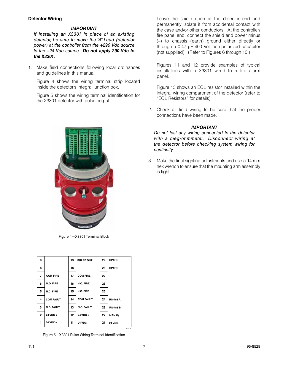 Det-Tronics X3301 Multispectrum IR Flame Detector with Pulse Output User Manual | Page 9 / 39
