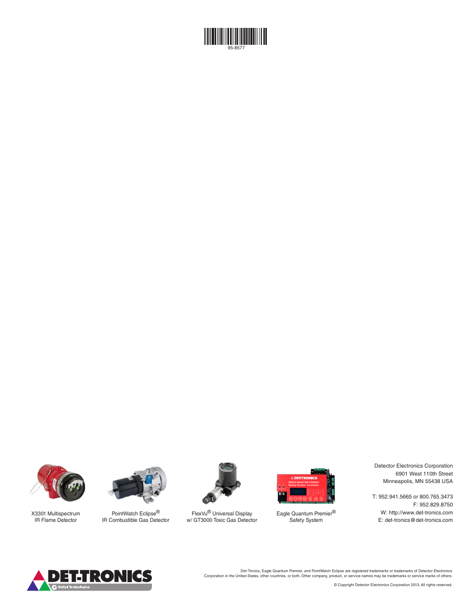 Det-Tronics X3301 Multispectrum IR Flame Detector with HART User Manual | Page 21 / 21
